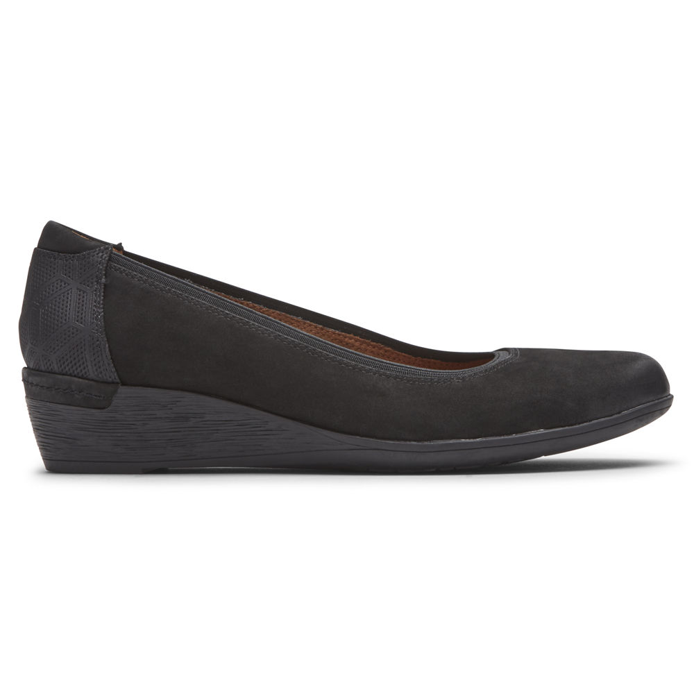 Rockport Singapore Womens Pumps - Cobb Hill Devyn Wedge Black - BI5947261